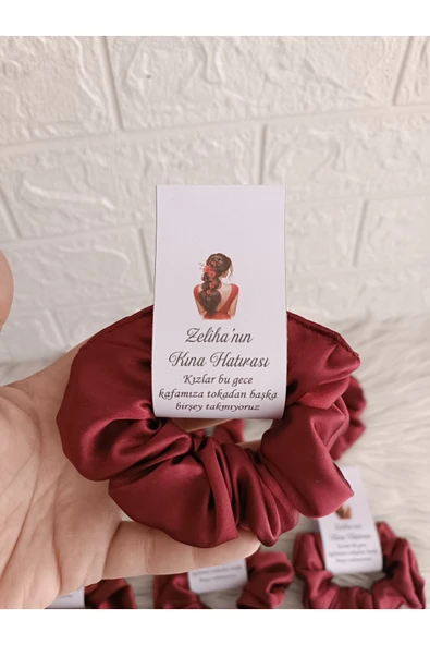Doğrukan Hediyelik 10 adet kına,düğün,after party,bride saten toka hediyelik isme özel ürün görseli 1