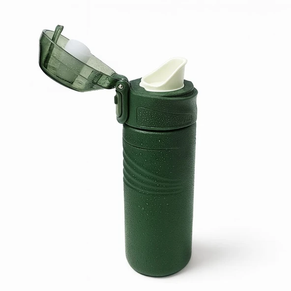 Dekorasyaa Paslanmaz Çelik Sızdırmaz Termos - Yeşil - 550 ml - Kilitli ürün görseli 1