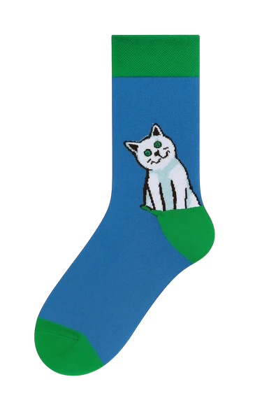 Kedi Desenli 4’lü Renkli Çorap Seti - Resim 3