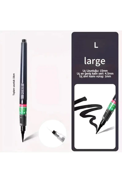 Brush pen, hazneli fırça uçlu kalem, çini, seramik, tahrir fırçası, tahrir kalemi 1 Adet-L ürün görseli 1