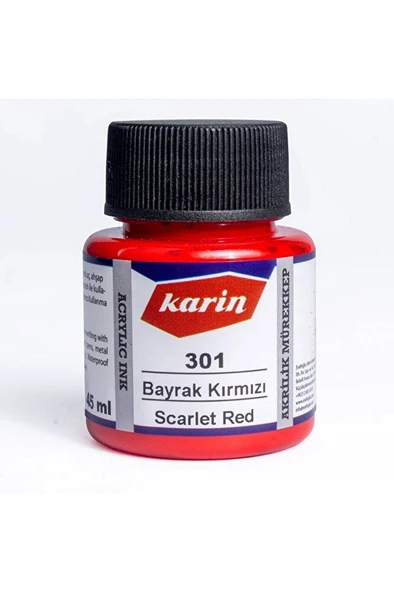 Hat Mürekkebi-kaligrafi Mürekkebi-akrilik Mürekkep Bayrak Kırmızı 301-45ml ürün görseli 1