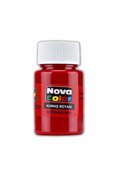 Kumaş boyası, canlı renkler, solmaz, tişört, çanta, tekstil boyası-Kırmızı Renk 30ml-1 Adet ürün görseli 1
