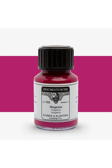Rohrer&Klingner Kaligrafi mürekkebi Zeichentusche 29-airbrush-fırça-divit-sulu boya 50ml-702 Magenta ürün görseli 1
