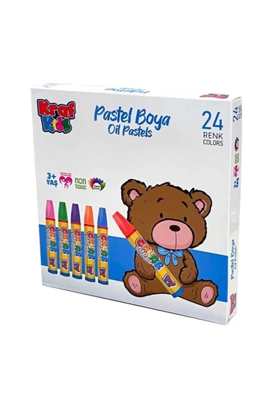 KRAF KIDS KK520 OIL PASTELS- PASTAL BOYA SETİ 24'LÜ KARTON KUTU ürün görseli 1