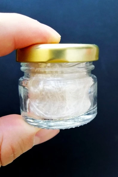 Likalı Cam Hokka Sarı Kapak, Hat Sanatı Kaliigrafi, Minyatür Tezhip Hokka- 28ml ürün görseli 1