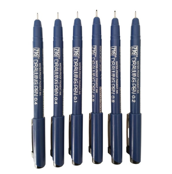 Zig Drawing Pen Çizim Kalem seti-Set 6 Kalem ürün görseli 1