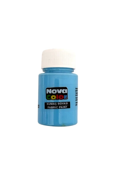 Kumaş boyası, canlı renkler, solmaz, tişört, çanta, tekstil boyası-Açık Mavi 30ml-1 Adet ürün görseli 1