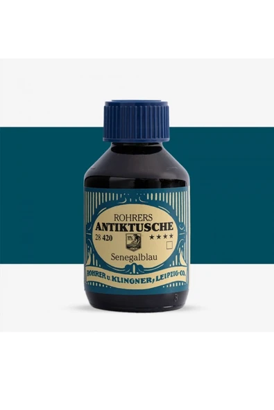 Rohrer&Klingner Antik Mürekkep 28-Modern sanatçılar için profesyonel mürekkep 100ml 420-senegalblau ürün görseli 1