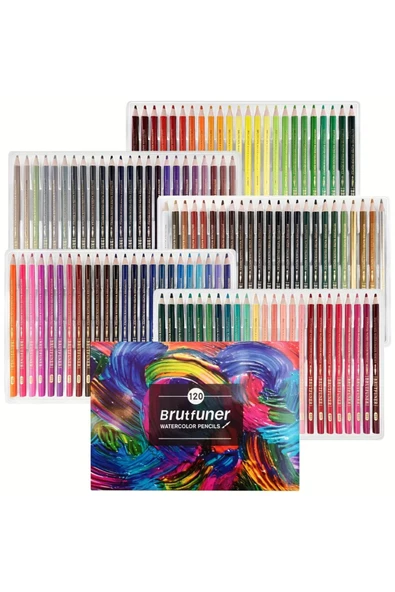 120 Renkli sulu boya kalem seti, suluboya kalemleri, hediye kalem seti, yüksek kaliteli pigment ürün görseli 1