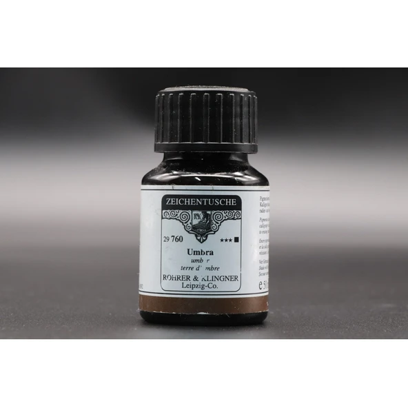 Rohrer&Klingner Kaligrafi mürekkebi Zeichentusche 29-airbrush-fırça-divit-sulu boya 50ml-760-umber ürün görseli 1