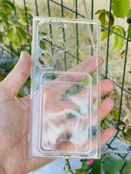 Zipax Samsung Galaxy S24 Ultra Kılıf Şeffaf Kartlıklı Silikon Azn-SetraKart ürün görseli 1