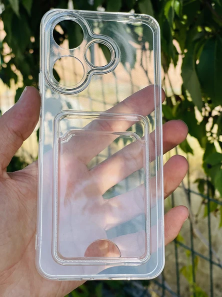 Zipax Xiaomi Redmi 13 Kılıf Şeffaf Kartlıklı Silikon Azn-SetraKart ürün görseli 1