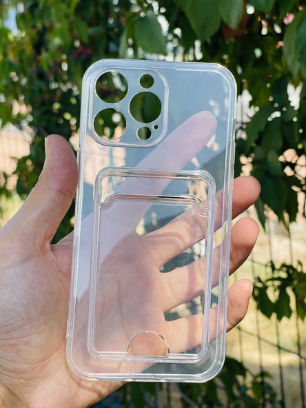 Zipax Apple iPhone 14 Pro Max Kılıf Şeffaf Kartlıklı Silikon Azn-SetraKart ürün görseli 1