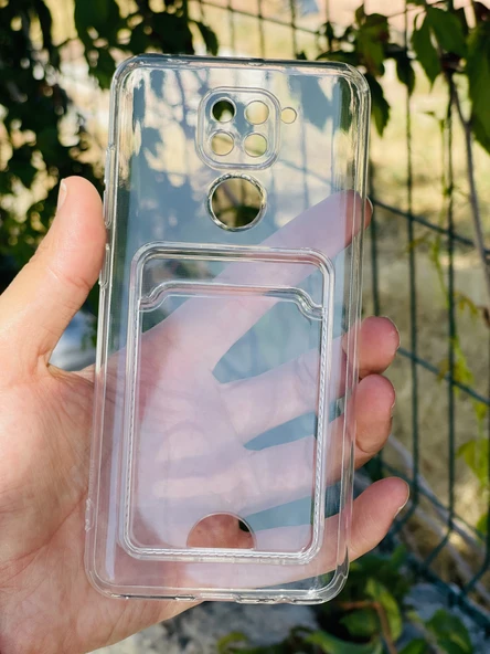 Zipax Xiaomi Redmi Note 9 Kılıf Şeffaf Kartlıklı Silikon Azn-SetraKart ürün görseli 1