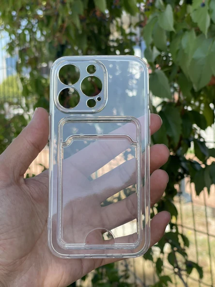 Zipax Apple iPhone 13 Pro Kılıf Şeffaf Kartlıklı Silikon Azn-SetraKart ürün görseli 1