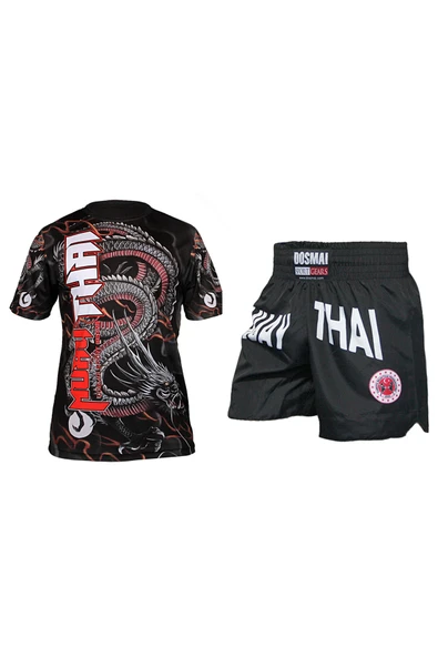 DO-SMAI Dijital Baskılı İkili Boks Kick Boks Muay Thai Spor T-Shirt Şort Takımı ürün görseli 1