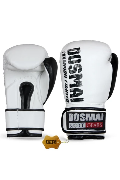 DO-SMAI Profesyonel Deri Boks Kick Boks Eldiveni Dosmai El347-14 Oz - Beyaz-siyah ürün görseli 1