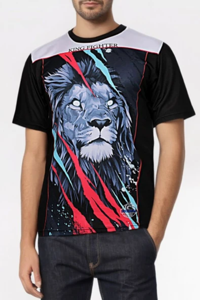 DO-SMAI Dijital Baskılı Arslan Fitness Boks Muay Thai Antrenman Tişörtü Spor T-shirt Fgt037 ürün görseli 1