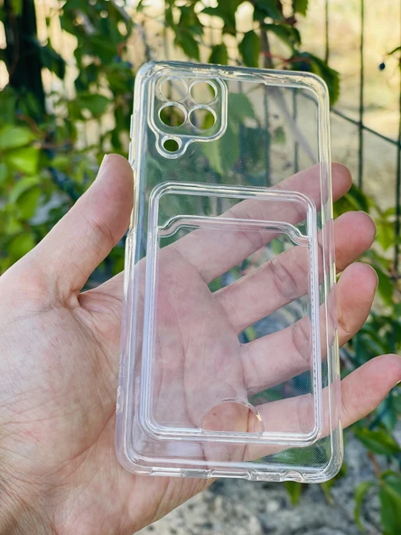 Zipax Samsung Galaxy A22 / M22 / M32 Kılıf Şeffaf Kartlıklı Silikon Azn-SetraKart ürün görseli 1