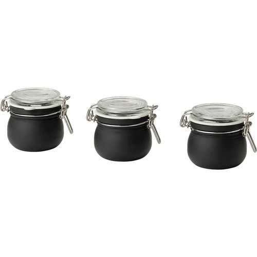 Ikea Korken Kapaklı Cam Kavanoz Cam-Siyah 13 Cl 3 Adet 50579890 ürün görseli 1