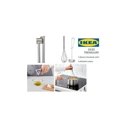 IKEA Koncıs Sarımsak Ezici + Idealısk Çırpıcı 2'li Set Europestore ürün görseli 1