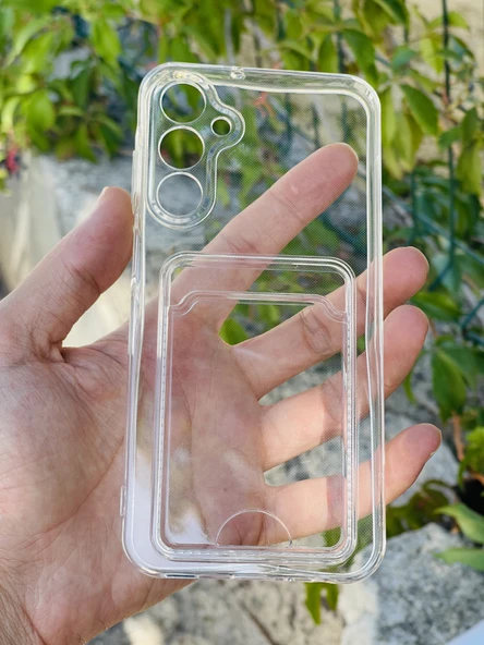 Zipax Samsung Galaxy S24 Kılıf Şeffaf Kartlıklı Silikon Azn-SetraKart ürün görseli 1