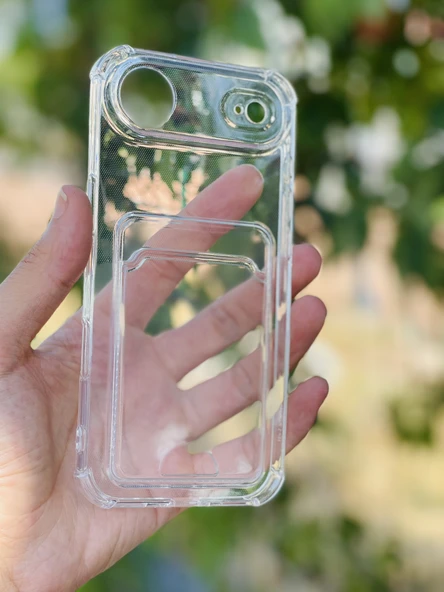 Zipax Apple iPhone 17 Air Kılıf Şeffaf Kartlıklı Silikon Azn-SetraKart ürün görseli 1