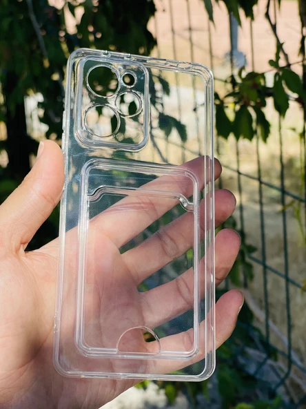 Zipax Xiaomi Poco X5 Pro Kılıf Şeffaf Kartlıklı Silikon Azn-SetraKart ürün görseli 1