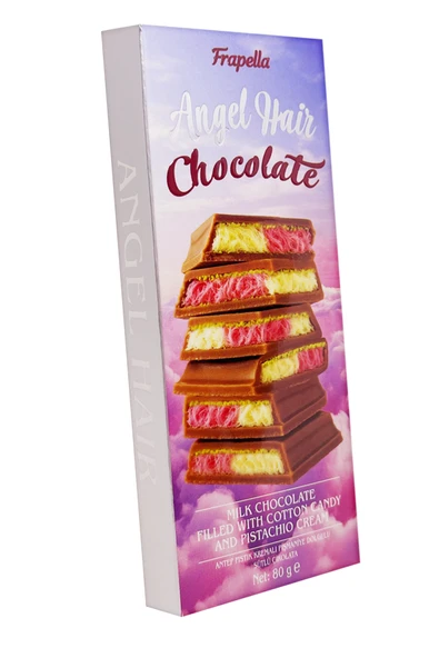 Angel Hair Antep Fıstıklı Kremalı Pişmaniye Dolgulu Sütlü Çikolata 80 Gr. ürün görseli 1