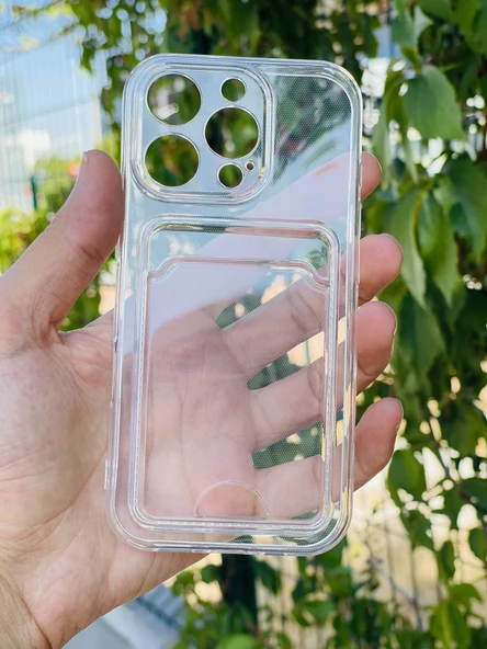 Zipax Apple iPhone 16 Pro Kılıf Şeffaf Kartlıklı Silikon Azn-SetraKart ürün görseli 1
