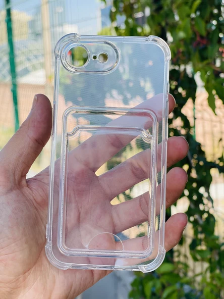 Zipax Apple iPhone 16e Kılıf Şeffaf Kartlıklı Silikon Azn-SetraKart ürün görseli 1