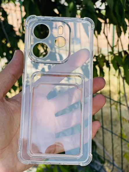 Zipax Xiaomi Redmi 14 4G Kılıf Şeffaf Kartlıklı Silikon Azn-SetraKart ürün görseli 1