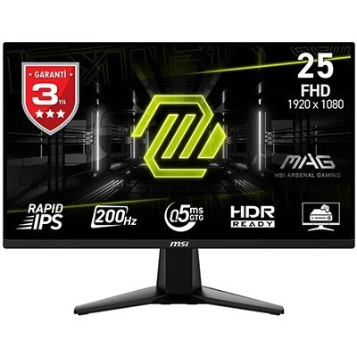 MSI 24.5" MAG 255F E20 200HZ 0.5MS FHD GAMING MONİTÖR ürün görseli 1