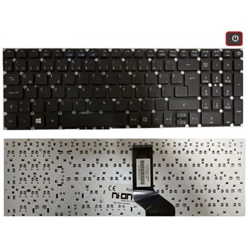 Nion Acer Aspire V3-575 uyumlu Notebook Klavye (Siyah TR) ürün görseli 1