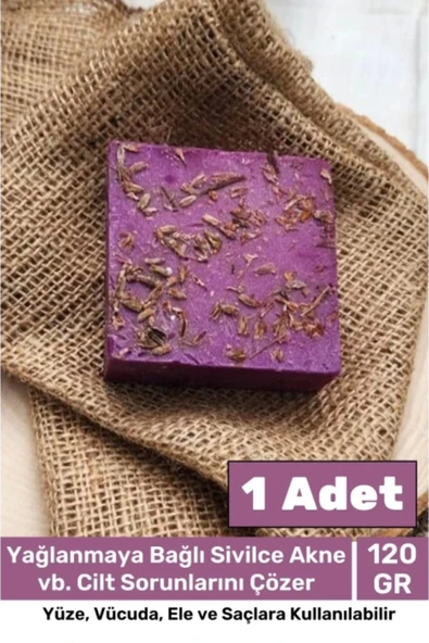 %100 Bitkisel Doğal El Yüz Saç Cilt Vücut Güzel Kokulu Orijinal Saf Lavanta Sabunu 120G - 1 Adet ürün görseli 1