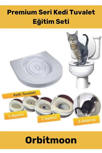 Premium Seri Kum Kabı Wc Klozet Alıştırma Kapağı Yetişkin Yavru Kedi Hijyenik Tuvalet Eğitim Seti ürün görseli 1