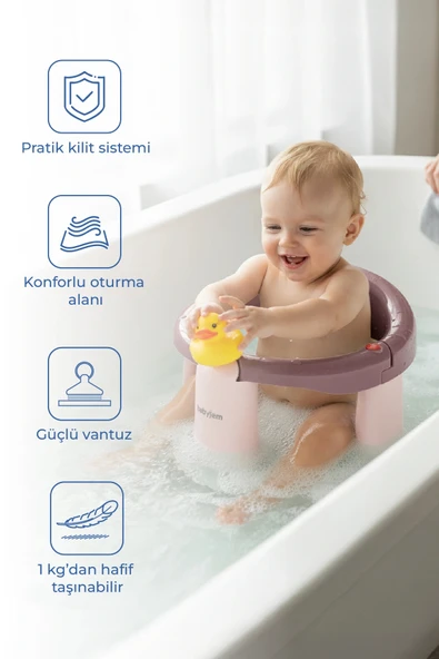 Babyjem Önden Açılır Banyo & Mama Oturağı Mürdüm ürün görseli 1