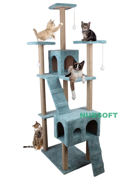 Cat City Rezidans Kedi Tırmalama ve Oyun Evi Çok Fonksiyonlu ürün görseli 1