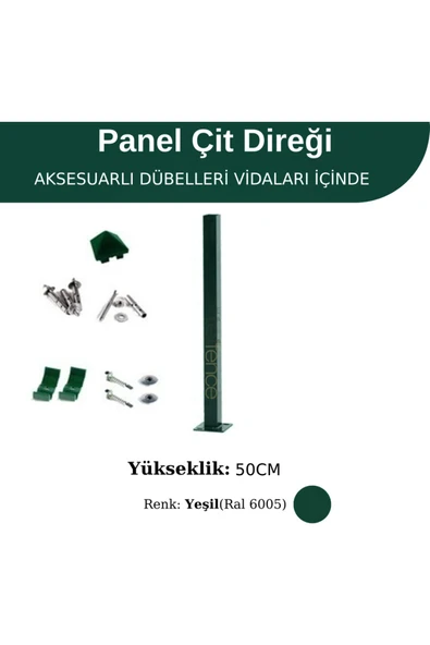 Profil Direk 50 Cm - Çim Çit Direği Panel Çit Direği 2 Adet ürün görseli 1