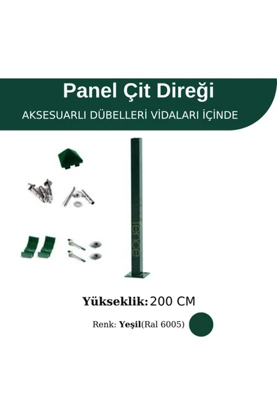 200 Cm Profil Direk - Çim Çit Direği Panel Çit Direği ürün görseli 1