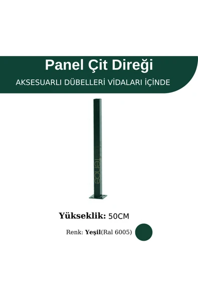 Profil Direk 50 Cm - Çim Çit Direği Panel Çit Direği - Resim 2