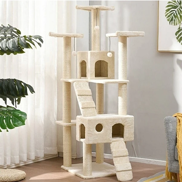 Nursoft Cat City Rezidans Kedi Tırmalama ve Oyun Evi Çok Fonksiyonlu ürün görseli 1