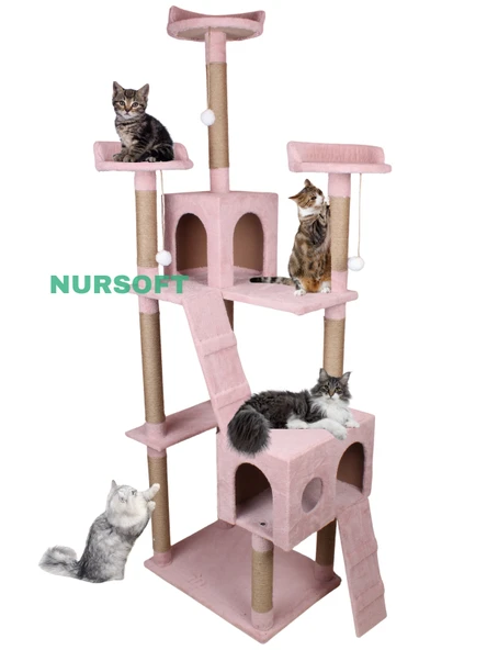 Cat City Yeni Rezidans 3 Stepli Tırmalama ve Eğlenceli Kedi Oyun Evi ürün görseli 1