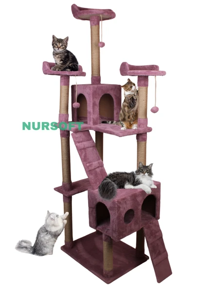 Cat City Yeni Rezidans 3 Stepli Tırmalama ve Eğlenceli Kedi Oyun Evi ürün görseli 1