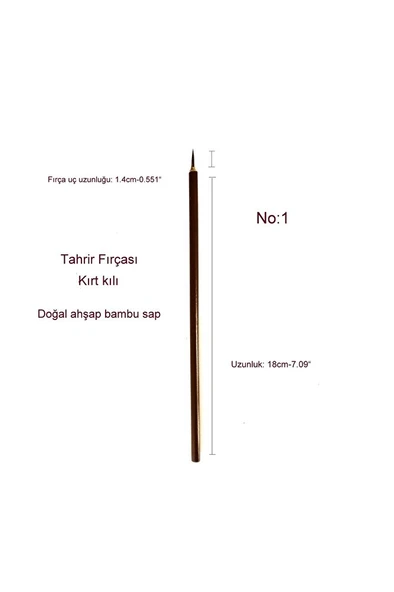 Tahrir fırçası kurt kılı No:1, çini, seramik, tezhip, minyatür, boyama, hobi işleri-1 adet ürün görseli 1