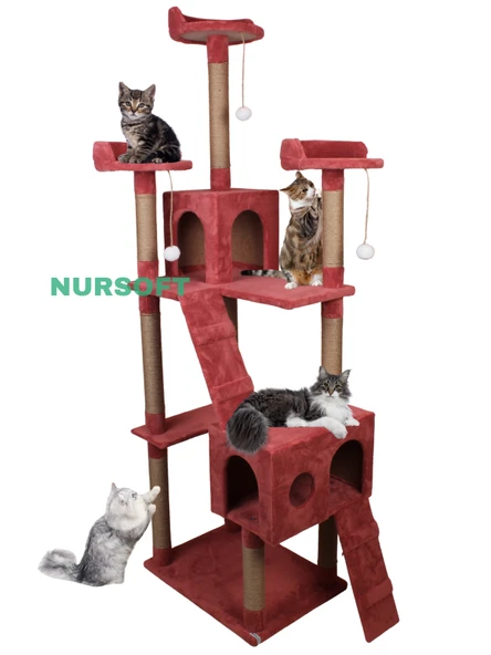 Cat City Yeni Rezidans 3 Stepli Tırmalama ve Eğlenceli Kedi Oyun Evi ürün görseli 1
