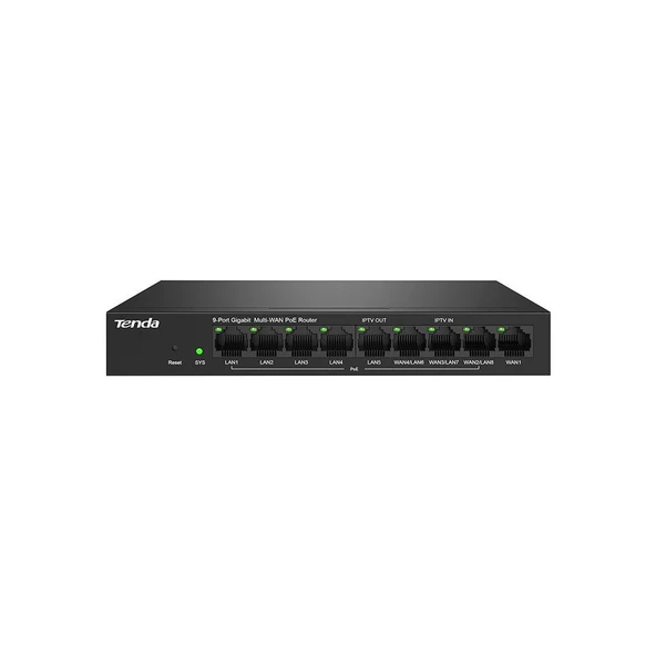 Tenda G0-8G-PoE 9 Port 8 Port Poe+ 10-100-1000 Switch Çelik Kasa POE Router ürün görseli 1