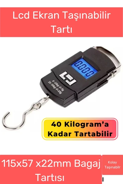Özel Üretim Lcd Ekran Bavul Ağırlık Tartı Dijital Çok Amaçlı Taşınabilir Bagaj Tartısı Max 40 Kg ürün görseli 1