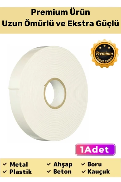 Premium Ürün Kolay Uygulanır Uzun Ömürlü Ekstra Güçlü Yapışkan İz Bırakmaz Çift Taraflı Köpük Bant ürün görseli 1
