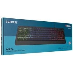 Everest KB-R59 FORZA Siyah Usb Rainbow Backlight klavye - Resim 4